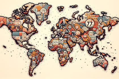 An intricate world map highlighting the varying prices of elvanse in different countries