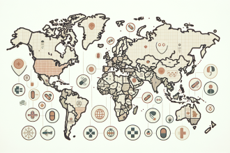 A world map highlighting the various countries mentioned in the article