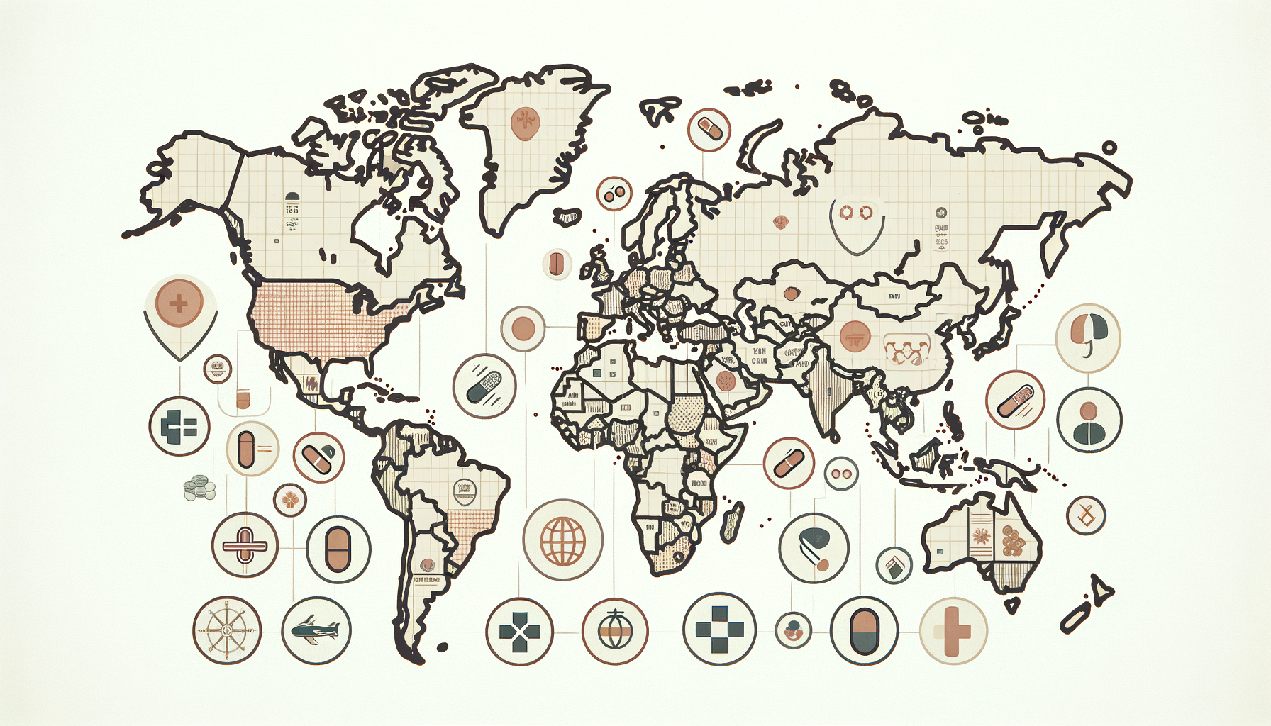A world map highlighting the various countries mentioned in the article
