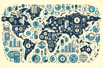 Draw an illustration of a world map highlighting various countries with icons representing the prices and common uses of buprenorphine