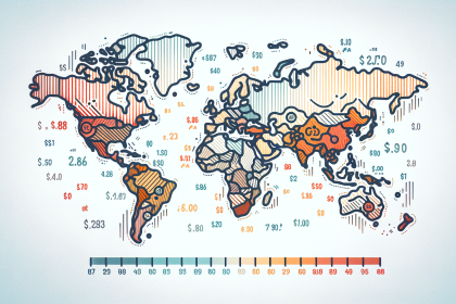 A world map highlighting the varying prices of methadone in different countries