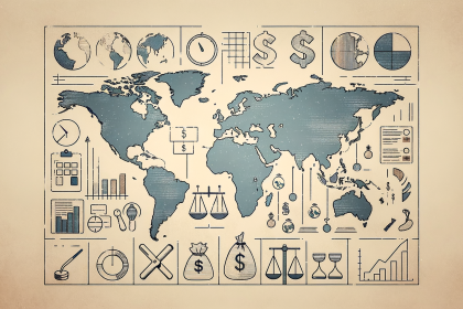 Draw an illustration of a world map highlighting various countries with visual indicators of crack cocaine prices