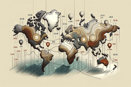 An abstract world map highlighting the varying prices of 3-cmc in different countries