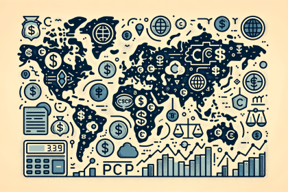 An abstract world map highlighting the varying prices of pcp in different countries