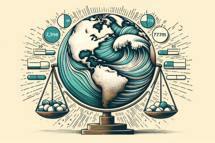 The globe with highlighted regions showing varying prices of clonazepam